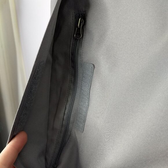 George Grey Hooded Rain Jacket Coat Zippered Adjustable Cuffs Medium Polyester - Picture 9 of 13